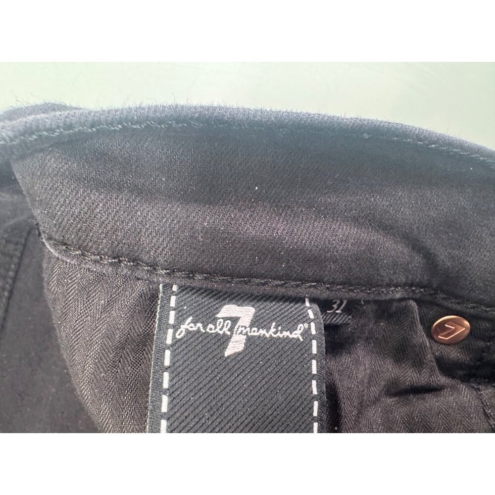 7 For All Mankind Dojo Womens Jeans 31X30 Flare Leg Black Denim Wide Leg Stretch - Picture 10 of 13